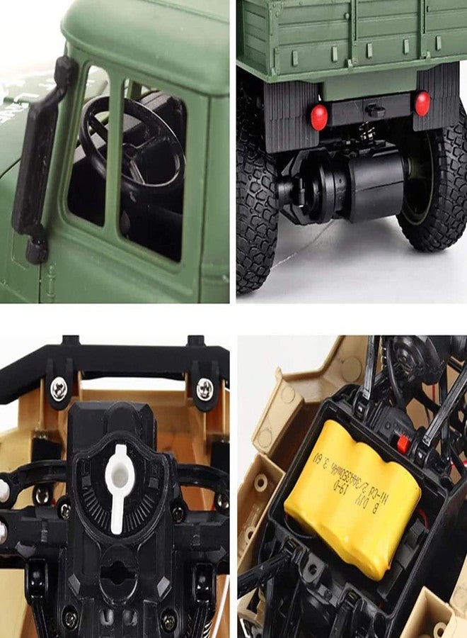 Magicwand 1:16 Scale R/C Rechargeable 4 Wheel Drive Off-Road US Military Truck with LED Headlights【Pack of 1】【Military or Brown】 - Image 5